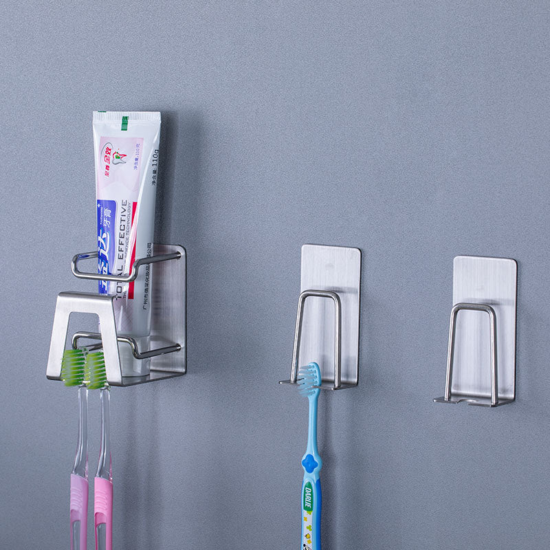 Stainless Steel Creative Non-perforated Wall Toothbrush Holder