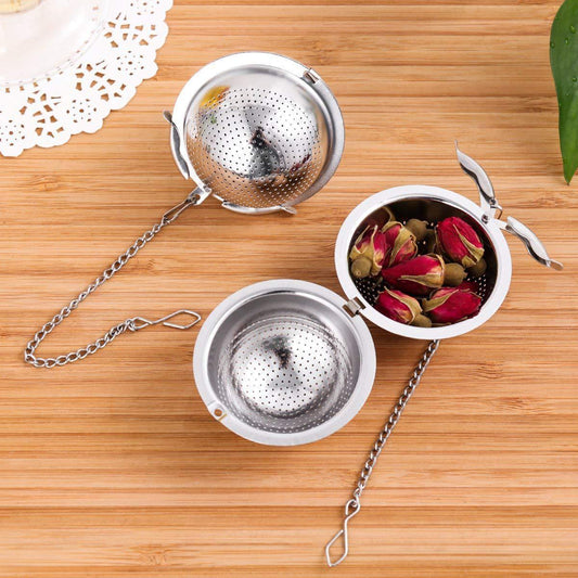 Modern Minimalist Stainless Steel Tea Ball Chain Tea Drain Office Round Spherical Tea Filter