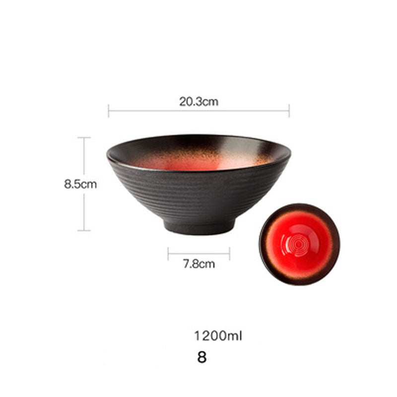 European Style Hotel Restaurant Big Dish Creative Ramen Beef Noodle Ceramic Bowl