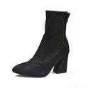 Pointed Toe Thick Heels Slimming Plus Size Boots