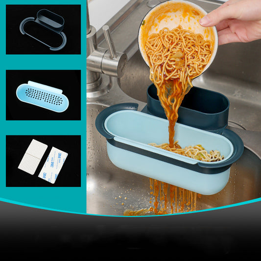 Kitchen Sink Drain Basket Kitchen Waste Wet Garbage Residue Filter Net Sink Rack