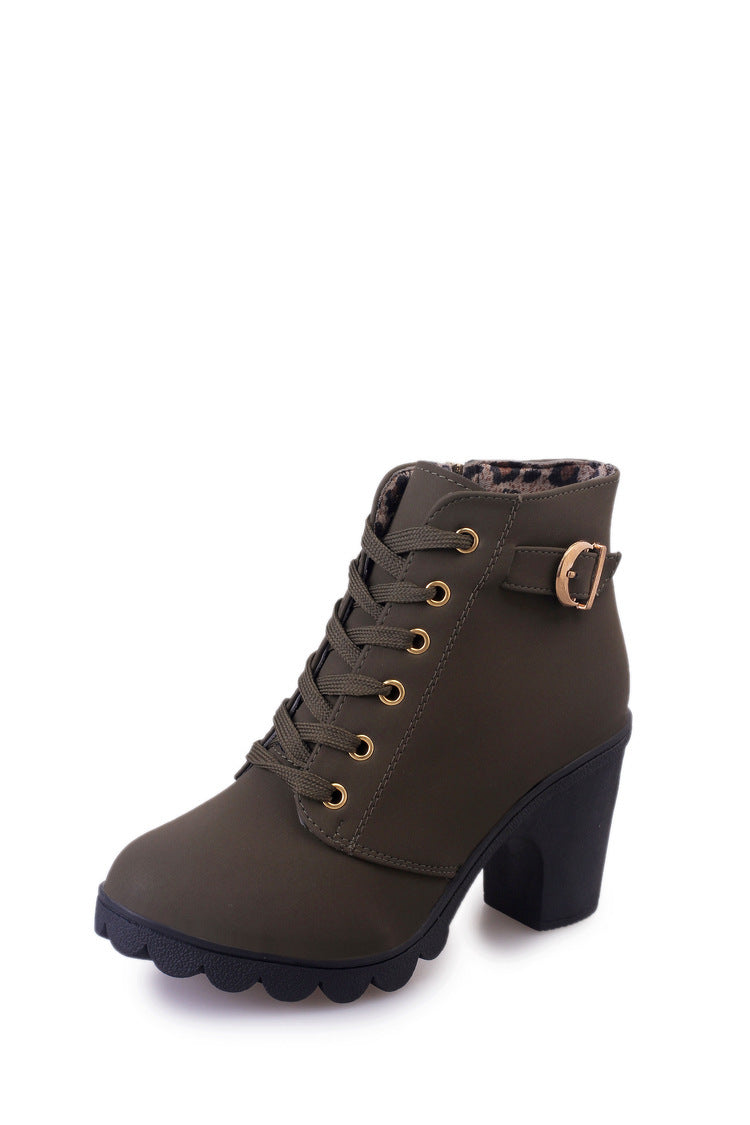 New High-Heeled Thick-Heeled Casual Women's Boots