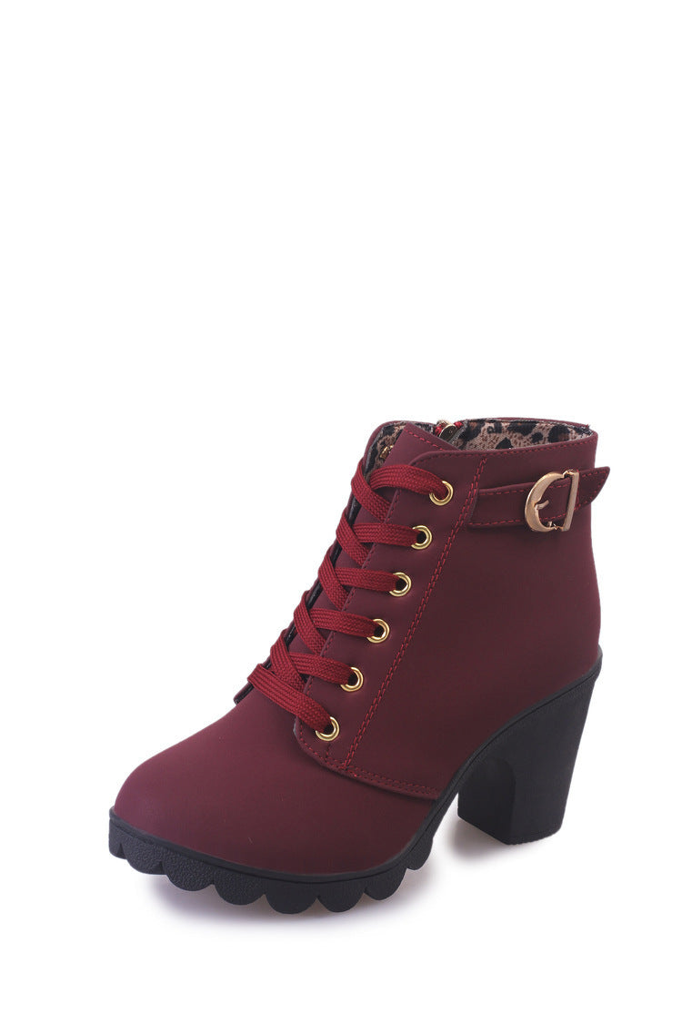 New High-Heeled Thick-Heeled Casual Women's Boots