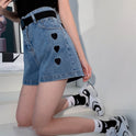 Summer Korean Version Of The High Waist Was Thin And Wild Loose Wide-leg Denim Shorts Women Pants