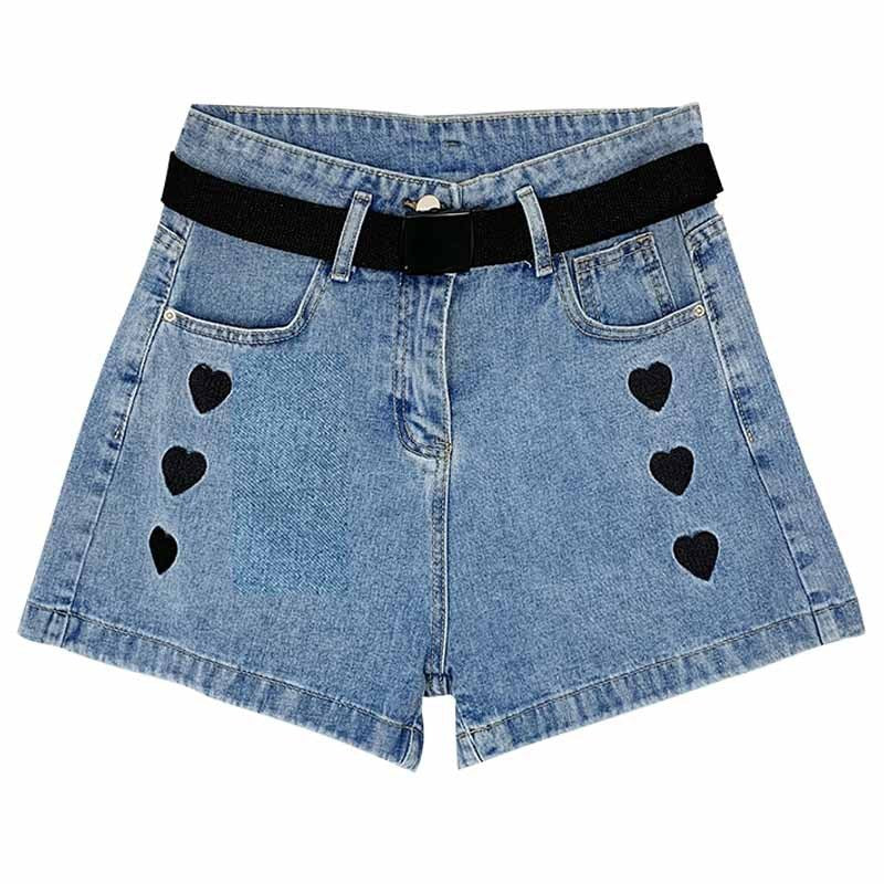 Summer Korean Version Of The High Waist Was Thin And Wild Loose Wide-leg Denim Shorts Women Pants