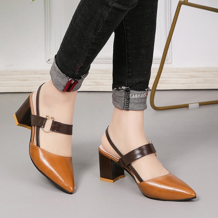 Thick-heeled Pointed High-heeled Shoes With All-match Sandals