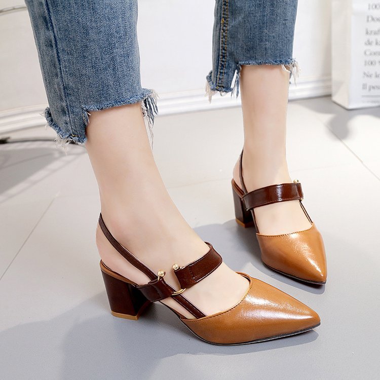 Thick-heeled Pointed High-heeled Shoes With All-match Sandals