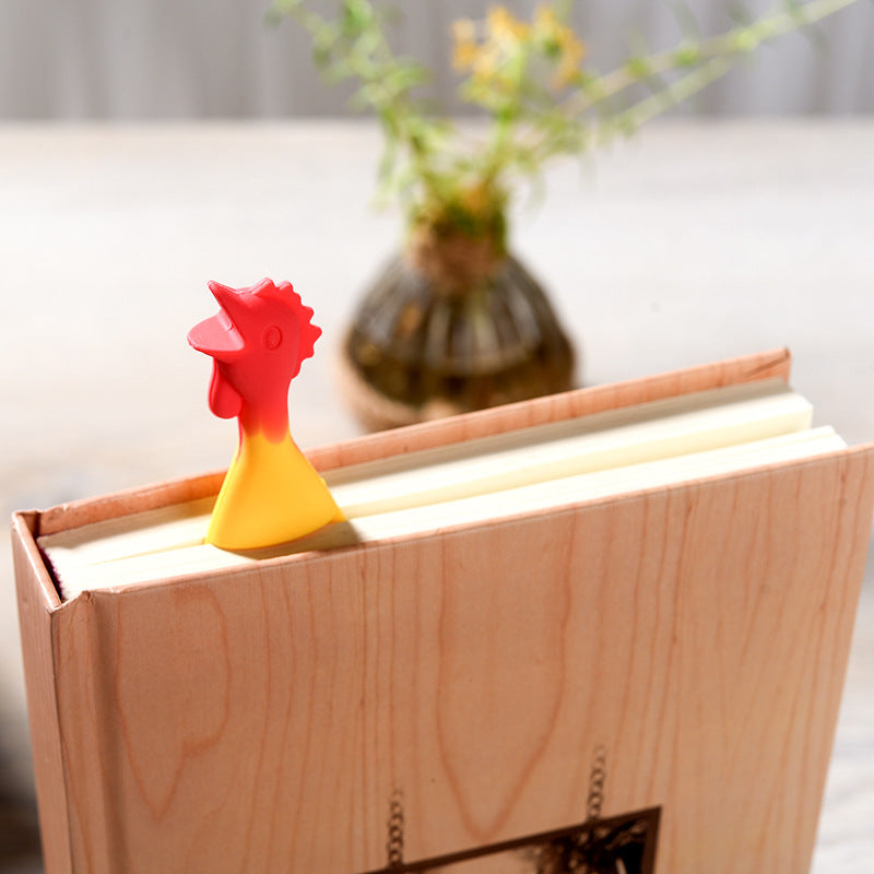 Creative Silicone Screaming Chicken Reading Bookmark