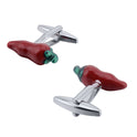 Enamel Cufflinks Fun Vegetables 3D Red Pepper Cufflinks