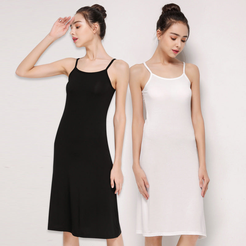 Women's Summer Mid Length Modal Suspender Dress