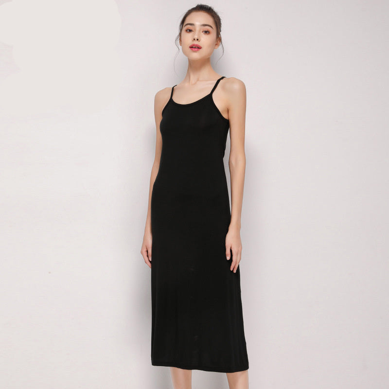 Women's Summer Mid Length Modal Suspender Dress