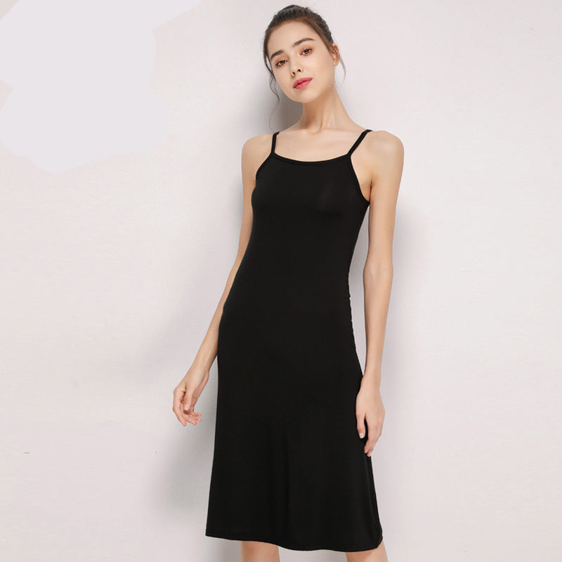 Women's Summer Mid Length Modal Suspender Dress