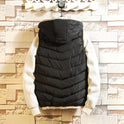 Hooded Down Cotton Waistcoat For Autumn And Winter