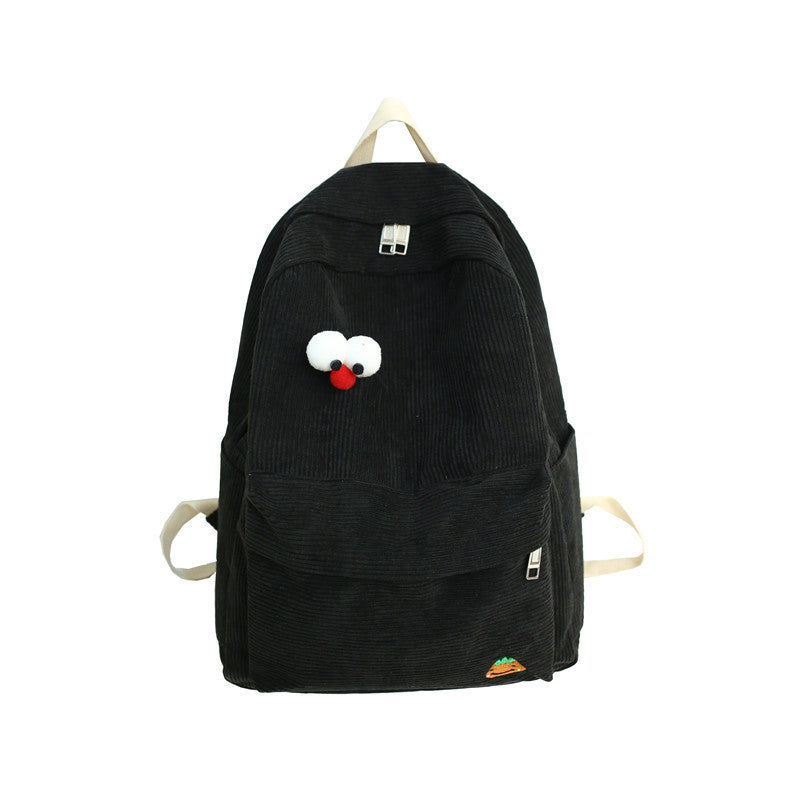 Fashionable Cute Simple Corduroy Backpack