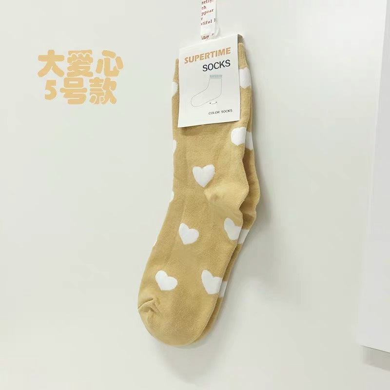 Ladies Cotton Love Stockings Cotton Simple Women s Socks