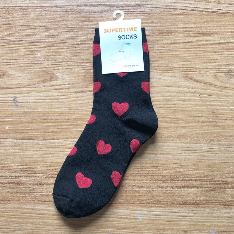 Ladies Cotton Love Stockings Cotton Simple Women s Socks