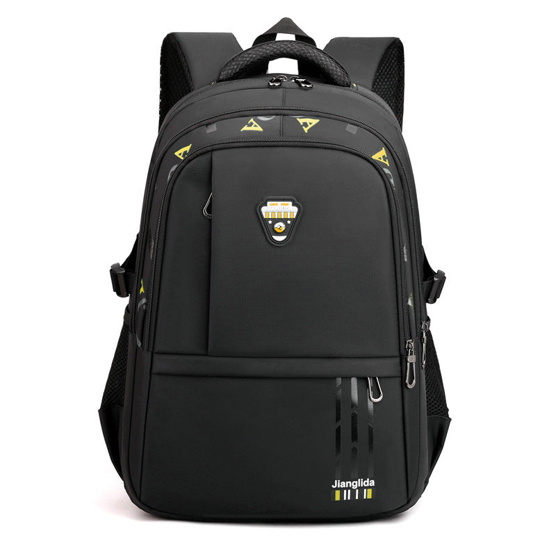 Elementary And Middle School Students Male Oxford Cloth Backpack Trendy Large-capacity Black School Bag