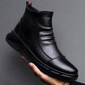 Men's Shoes Martin Boots Men's High Top Leather Shoes Casual Leather Boots