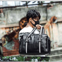 Retro Men's Portable Official Document Messenger Shoulder Bag Fashion Travel PU Leather