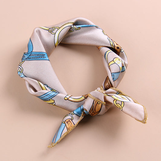 New Fashion Wholesale Simple Contrast Color Wild Small Silk Scarf Scarves