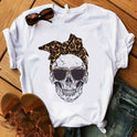 Camouflage Skull T-Shirt Female Leopard Print