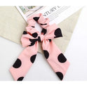 French Polka-dot Bow Low Ponytail Headband