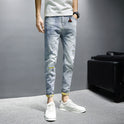 Jeans Men'S Trendy Brand Spring And Autumn New Slim Casual Nine-Point Pants Men'S Trousers