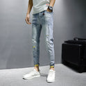 Jeans Men'S Trendy Brand Spring And Autumn New Slim Casual Nine-Point Pants Men'S Trousers