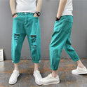 Summer New Style Men's Ripped Feet Jeans With Harem Pants