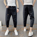 Summer New Style Men's Ripped Feet Jeans With Harem Pants