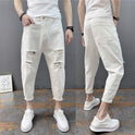 Summer New Style Men's Ripped Feet Jeans With Harem Pants