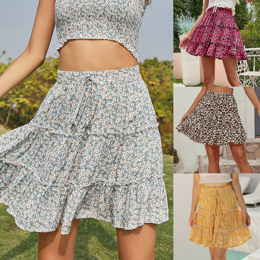 High-waisted Skirt With Floral Elements