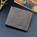 Men's Wallet Short Wallet Male Youth Fashion New Retro Frosted Large-Capacity Horizontal Soft Leather Wallet