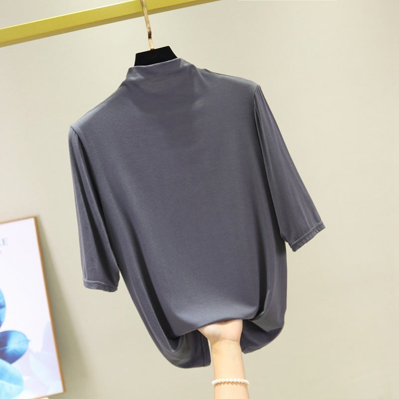 Plus Size Five-point Sleeve T-shirt Bottoming Shirt