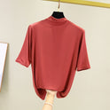 Plus Size Five-point Sleeve T-shirt Bottoming Shirt