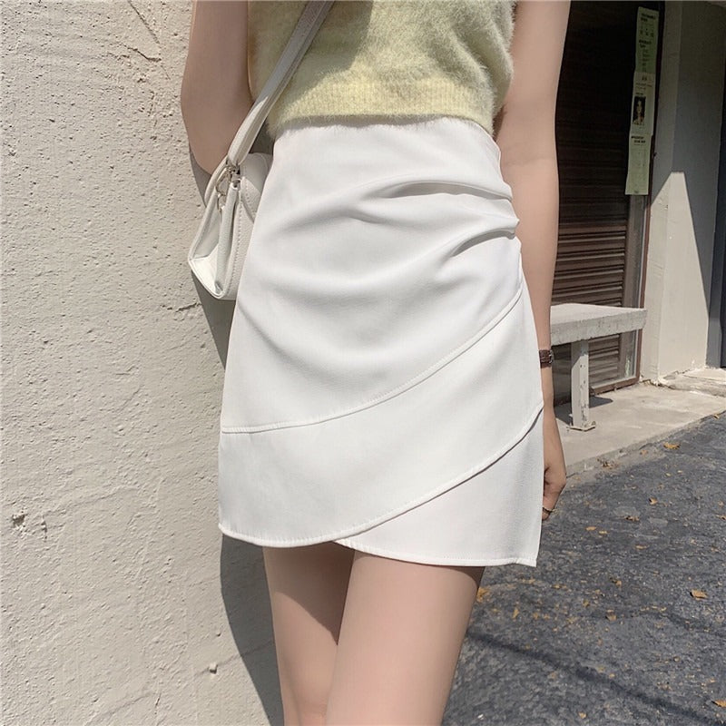 Summer Korean Version Of High-Waist Pleated Skirt, Anti-Empty Irregular Skirt, Short Skirt, Women's Small A-Line Skirt