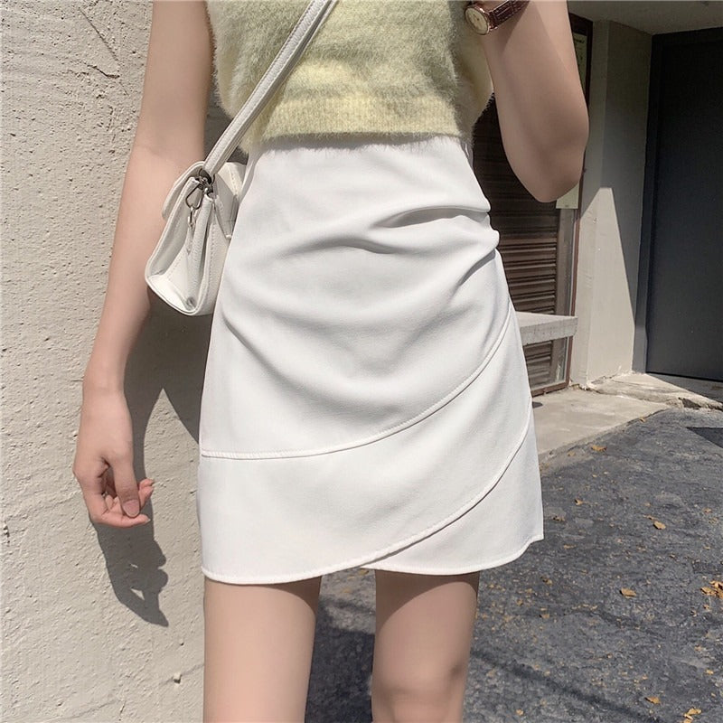 Summer Korean Version Of High-Waist Pleated Skirt, Anti-Empty Irregular Skirt, Short Skirt, Women's Small A-Line Skirt