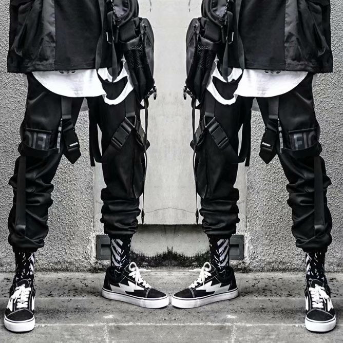 Functional Overalls Dark Functional Pants Paratrooper Pants Hip-Hop All-Match Casual Pants Men