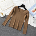 V-neck Pullover Sweater Stretch Long-sleeved Bottoming Sweater