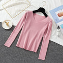 V-neck Pullover Sweater Stretch Long-sleeved Bottoming Sweater