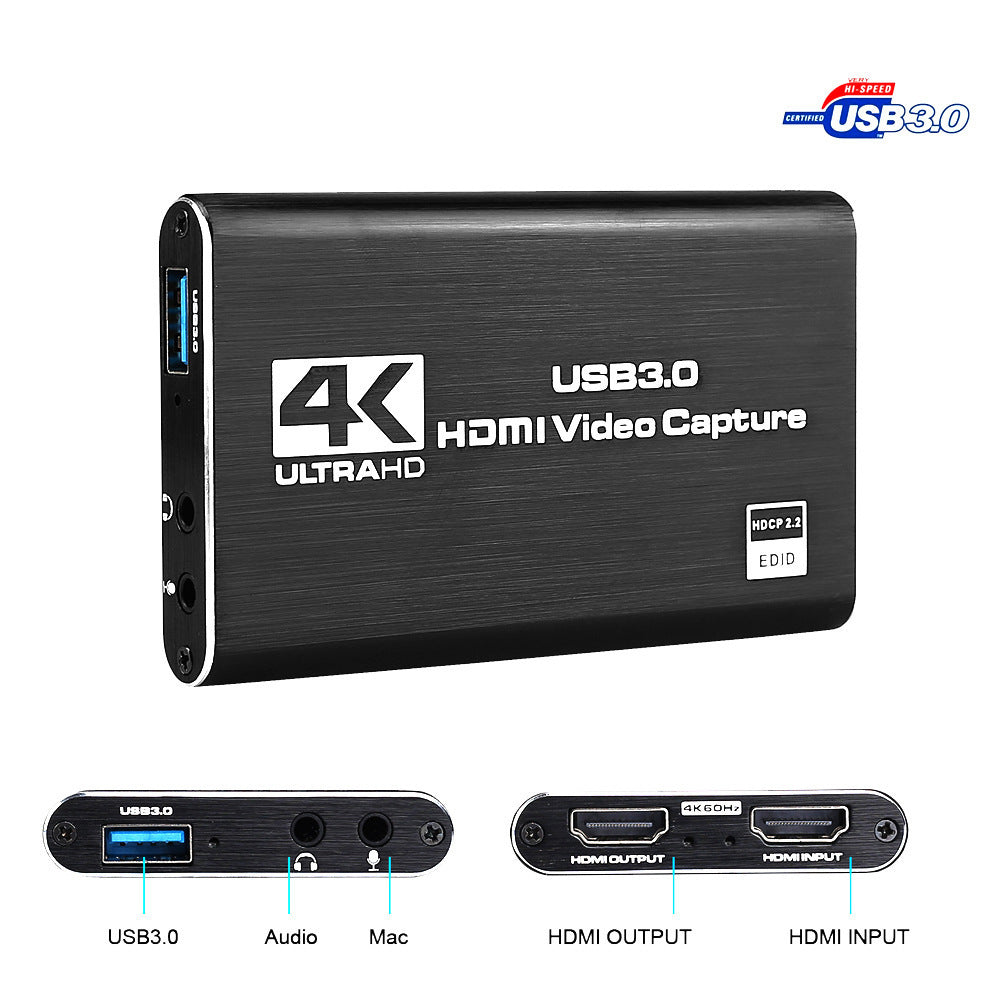 بطاقة التقاط فيديو HDMI بطاقة التقاط شاشة 4K تسجيل USB3.0 1080P 60Fps التقاط الألعاب