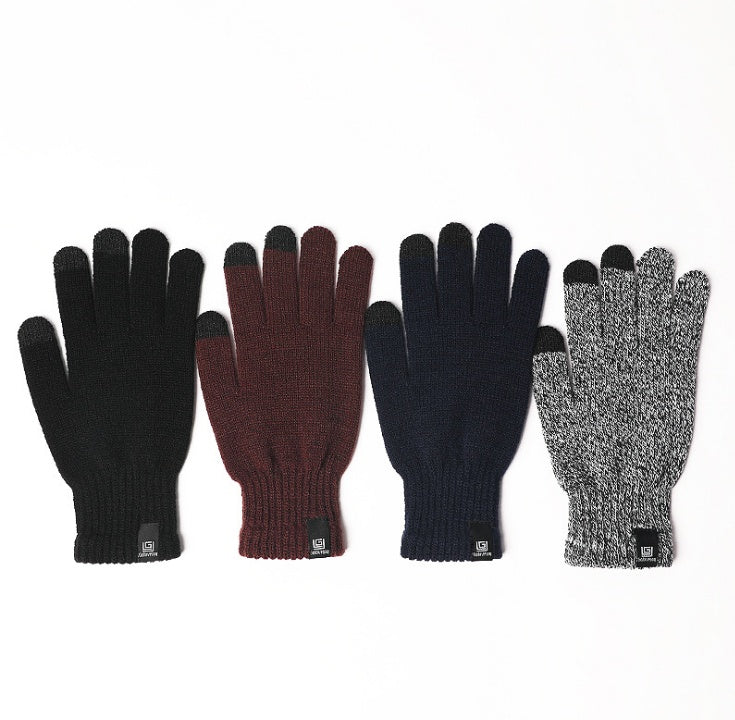 Winter Outdoor Riding Warm Touch Screen Gloves Non-slip Men and Women Skiing Cold-proof Knitting Windproof Plus Velvet Thickening Heat Gathering