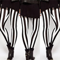 Black And White Vertical Stripes For Spring Leggings