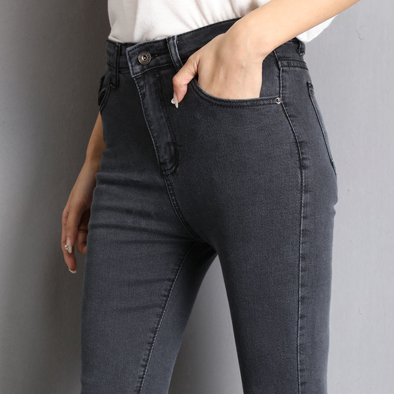 100 Kg Plus Size Jeans Female Fat Sister Small Feet High Waist Pants