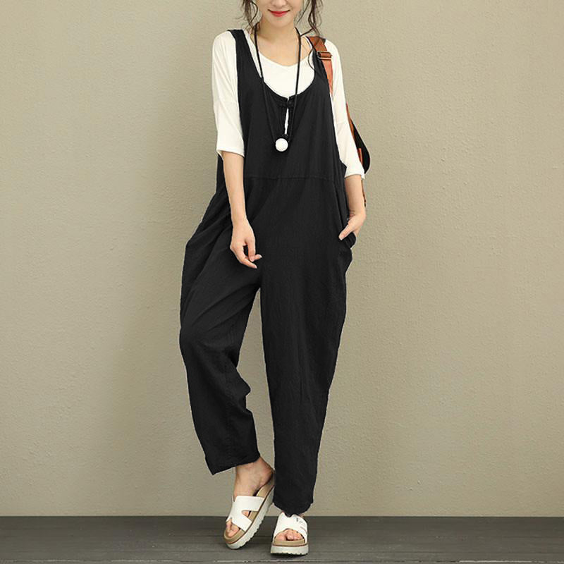 New Style Bib Pants Fat Size Women's Loose Casual Pants Bib Trousers