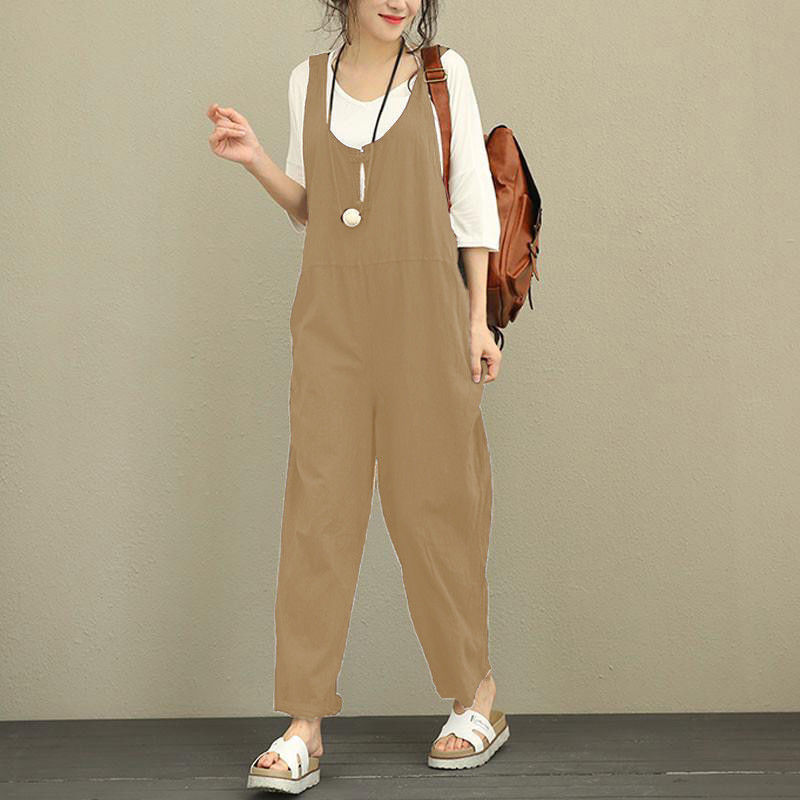 New Style Bib Pants Fat Size Women's Loose Casual Pants Bib Trousers