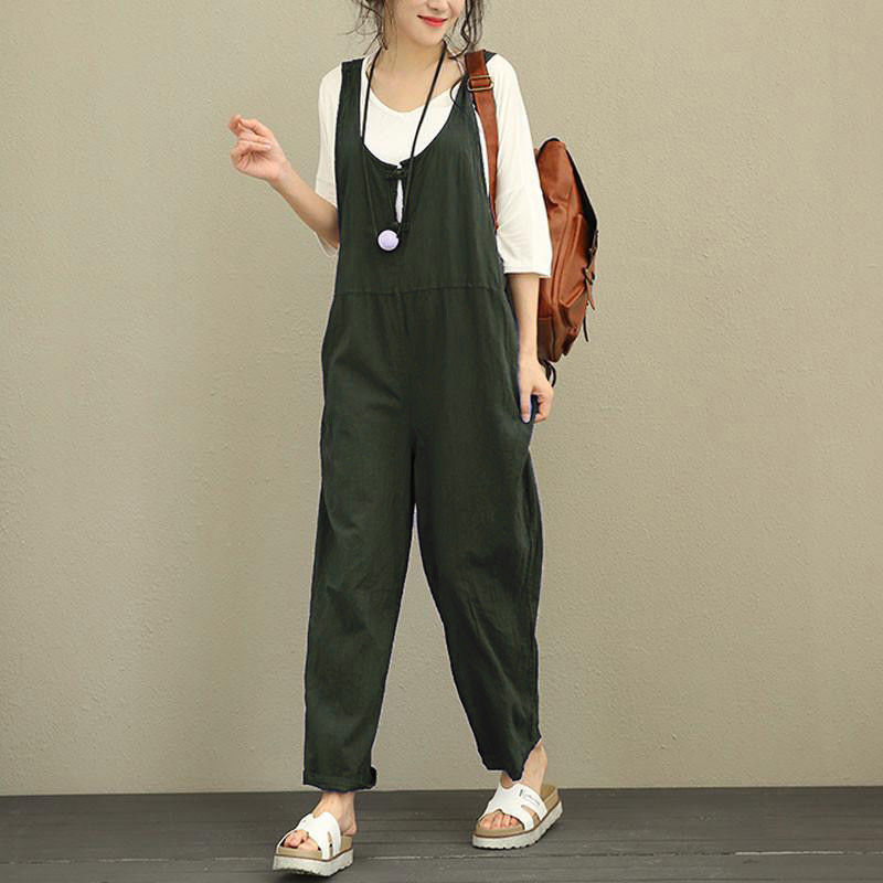 New Style Bib Pants Fat Size Women's Loose Casual Pants Bib Trousers