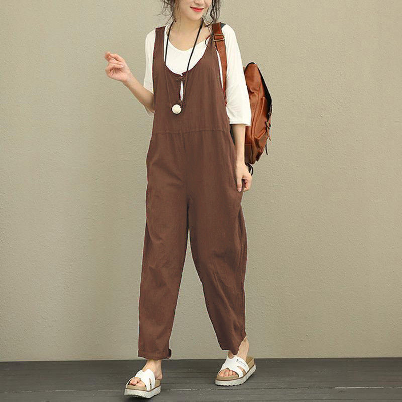 New Style Bib Pants Fat Size Women's Loose Casual Pants Bib Trousers