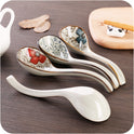 Japanese Hefeng Underglaze Color Hook Spoon Ceramic Long Handle Spoon Congee Soup Spoon Spoon Spoon Spoon Spoon Stirring Spoon Spoon Spoon