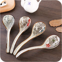 Japanese Hefeng Underglaze Color Hook Spoon Ceramic Long Handle Spoon Congee Soup Spoon Spoon Spoon Spoon Spoon Stirring Spoon Spoon Spoon